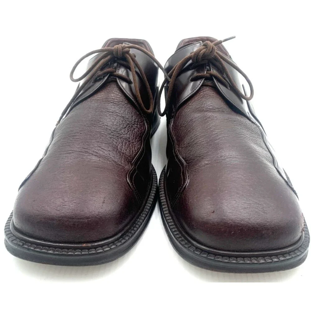 Mezlan Picasso Shoes Mens Size 11M Brown Leather Oxford Y2K Square Toe Lace Up